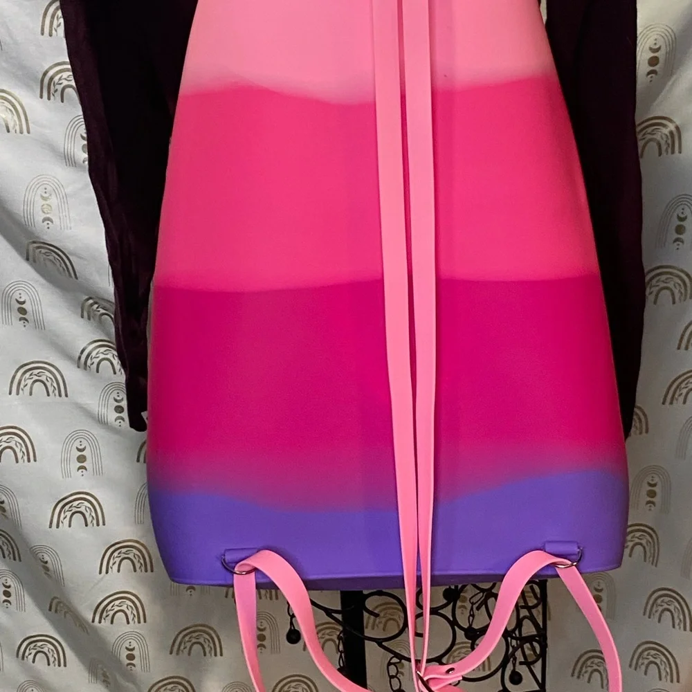 Hot Pink Backpack with Drawstring Closure and Smooth Finish